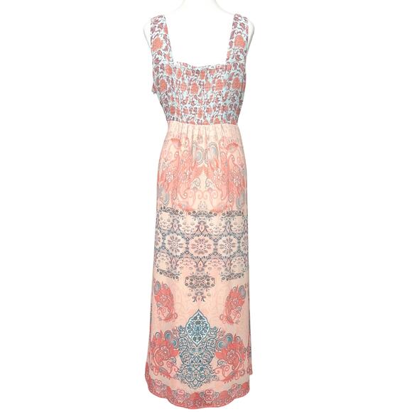 Soft Surroundings Guadalupe Tassel Floral Paisley Chiffon Maxi Dress SZ XL - Picture 7 of 10